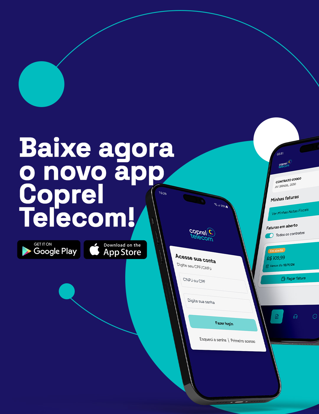 Banner Novo APP Coprel Telecom